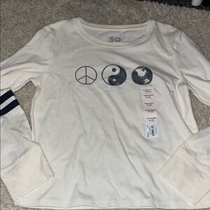 Cream Long Sleeve Graphic Tee